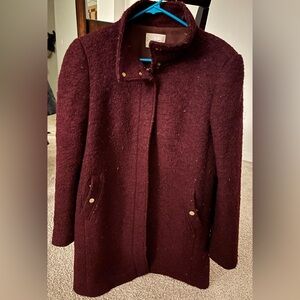 Loft Funnel Neck Boucle Coat